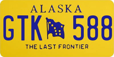 AK license plate GTK588