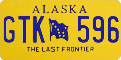AK license plate GTK596
