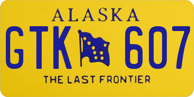 AK license plate GTK607