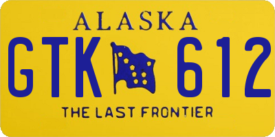 AK license plate GTK612