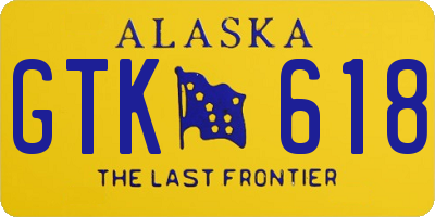 AK license plate GTK618