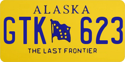 AK license plate GTK623