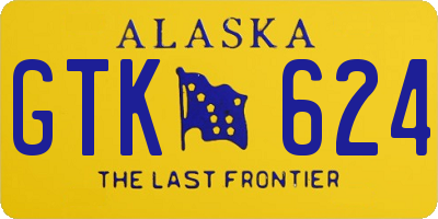 AK license plate GTK624