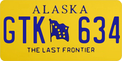 AK license plate GTK634