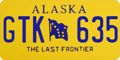 AK license plate GTK635