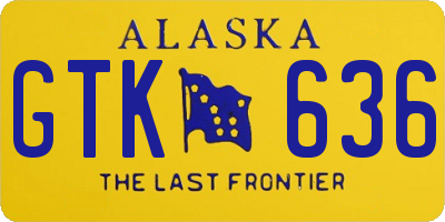 AK license plate GTK636