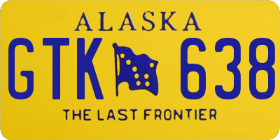 AK license plate GTK638