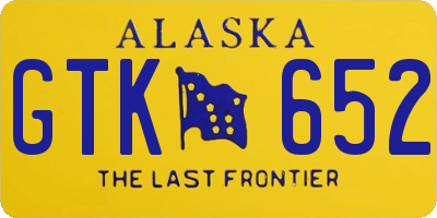 AK license plate GTK652