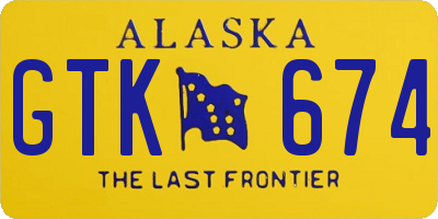 AK license plate GTK674