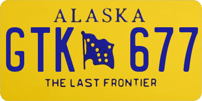 AK license plate GTK677