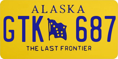 AK license plate GTK687
