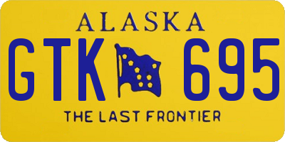 AK license plate GTK695