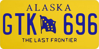 AK license plate GTK696