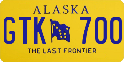 AK license plate GTK700