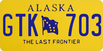 AK license plate GTK703