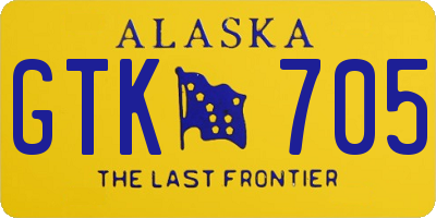 AK license plate GTK705