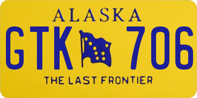 AK license plate GTK706