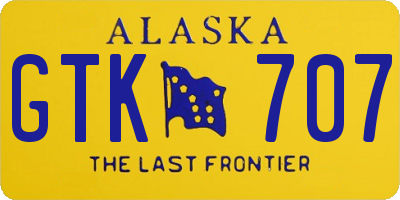 AK license plate GTK707