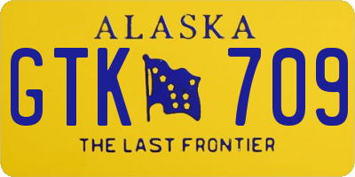 AK license plate GTK709