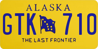 AK license plate GTK710