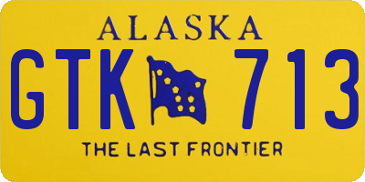 AK license plate GTK713