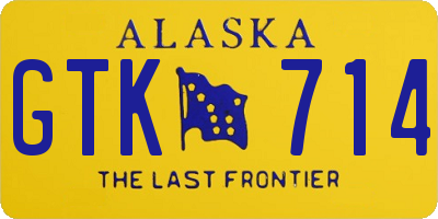 AK license plate GTK714