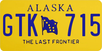 AK license plate GTK715