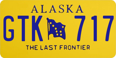 AK license plate GTK717