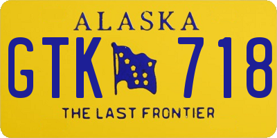 AK license plate GTK718