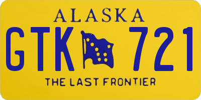 AK license plate GTK721