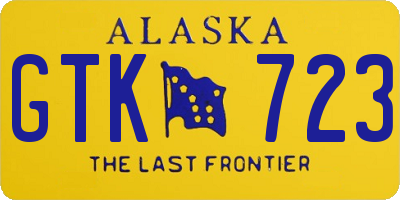 AK license plate GTK723