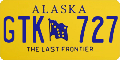 AK license plate GTK727