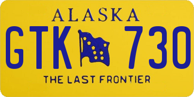 AK license plate GTK730