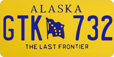 AK license plate GTK732