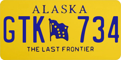 AK license plate GTK734