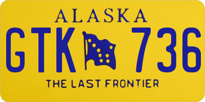 AK license plate GTK736