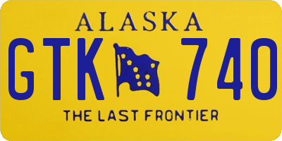AK license plate GTK740