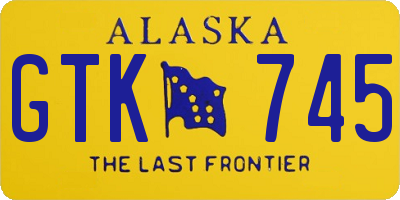 AK license plate GTK745