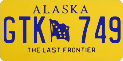 AK license plate GTK749
