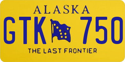 AK license plate GTK750