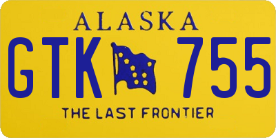 AK license plate GTK755