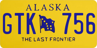AK license plate GTK756