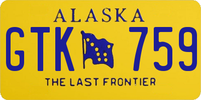 AK license plate GTK759