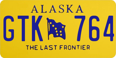 AK license plate GTK764