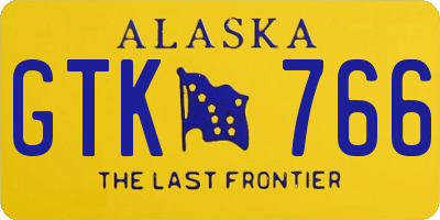 AK license plate GTK766