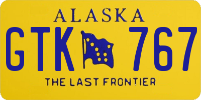 AK license plate GTK767