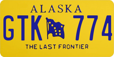 AK license plate GTK774
