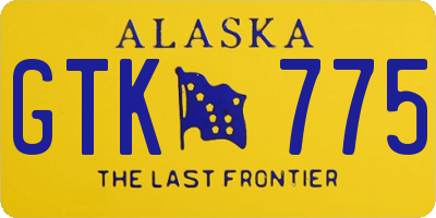 AK license plate GTK775