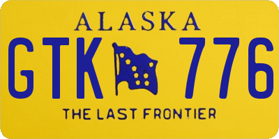 AK license plate GTK776