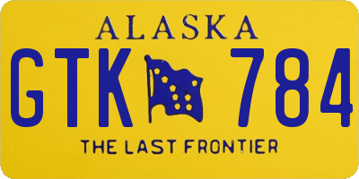 AK license plate GTK784